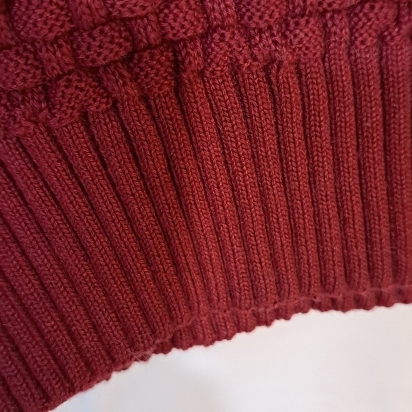 Zaitun Men's Hooded Sweatshirt Sweater Pullover Solid Knitted Maroon Size Large - Picture 8 of 15